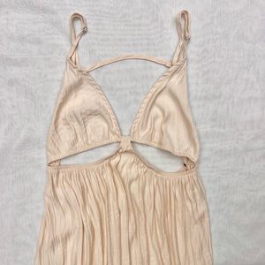 Cream Flowy Maxi Dress with Cutouts